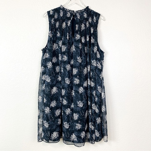 Joie High Neck Smocked Flowy Baltic Print Mini Dress Size 2X - Picture 4 of 11